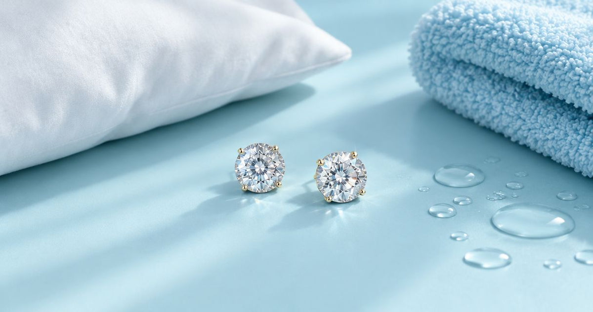 Can you sleep or shower in moissanite stud earrings?