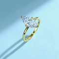 Marquise Cut Solitaire Moissanite Ring