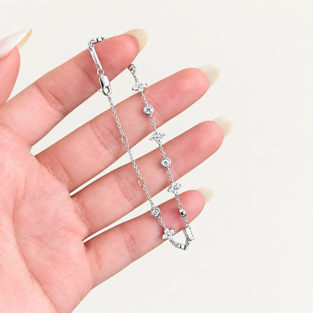 Starlight Moissanite Bracelet – Sterling Silver